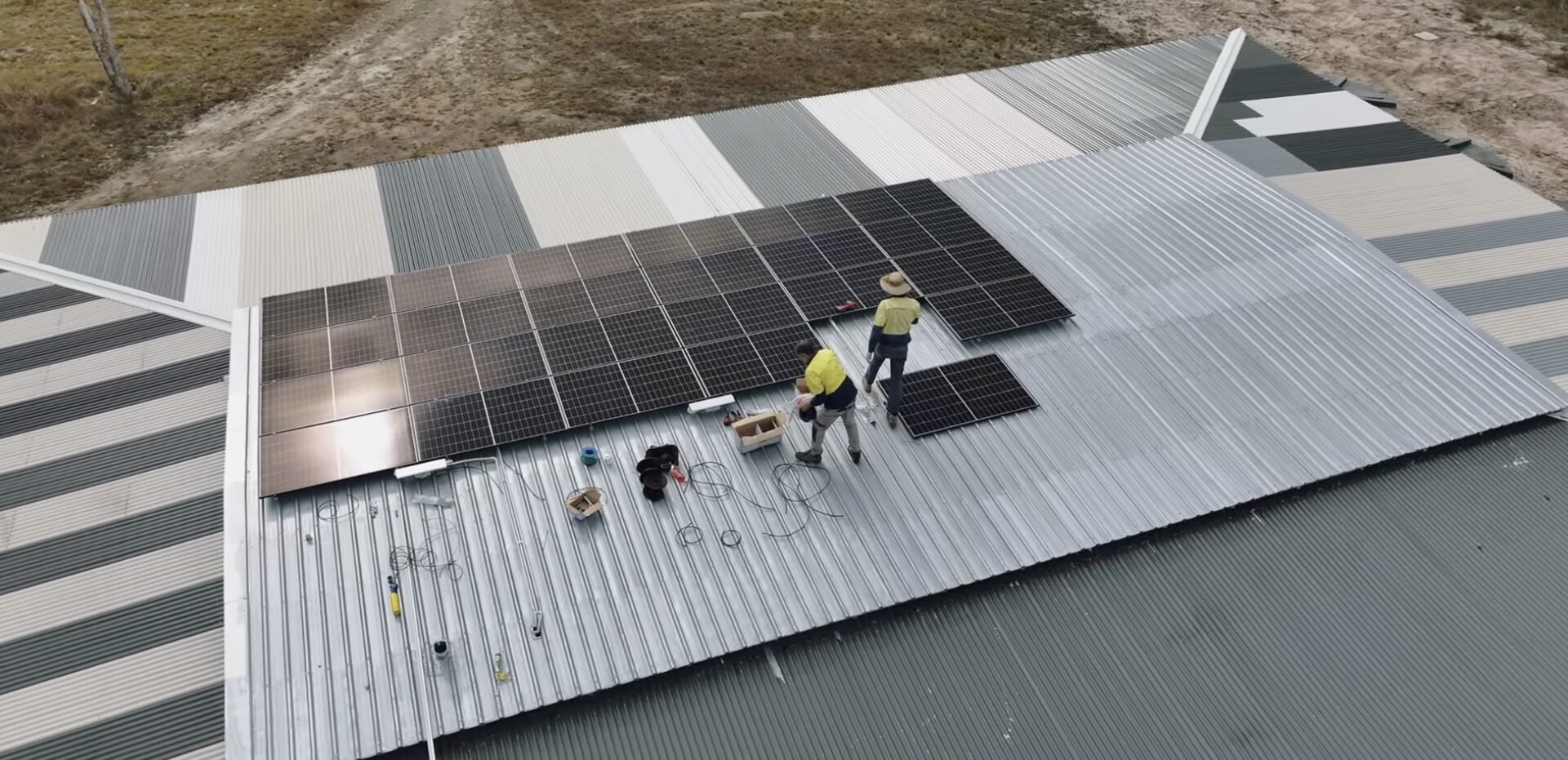 Solar panels installed on residential rooftop in South East Queensland by Ravin Services